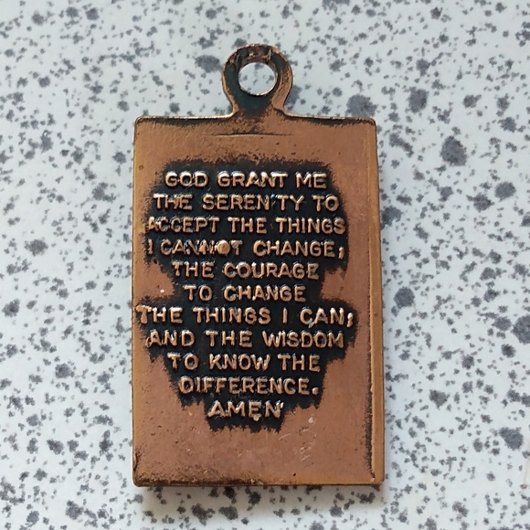 UNIQUE FIND Copper serenity prayer chapbook bible pendant - Picture 1 of 4